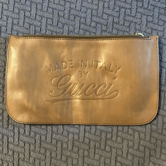 Gucci Handbags - GUCCI Swing Logo Leather Pouch Bag